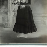 Childs Art Gallery 1890 Glass Plate Negative of Young Woman with Flowers