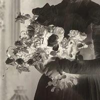 Childs Art Gallery 1890 Glass Plate Negative of Young Woman with Flowers