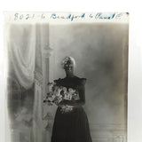 Childs Art Gallery 1890 Glass Plate Negative of Young Woman with Flowers