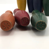 Colorful Vintage Set of Painted Wood Toy Skittles