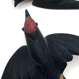 Black Forest Carved Swallow Wall Ornaments - Set of Four