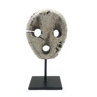Anthropomorphic Much Weathered Dead Eye in White Paint on Custom Stand