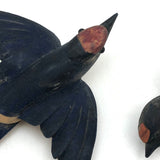 Black Forest Carved Swallow Wall Ornaments - Set of Four