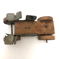 Old Handmade Make Do Wood and Metal Toy Car