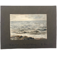 British Antique Watercolor Seascape by Vera