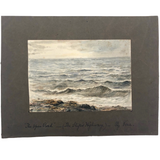 British Antique Watercolor Seascape by Vera