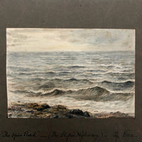 British Antique Watercolor Seascape by Vera