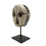 Anthropomorphic Much Weathered Dead Eye in White Paint on Custom Stand