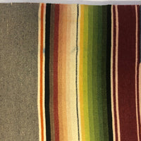 Mexican Vintage Saltillo Serape Blanket, Gray with Rainbow Stripes