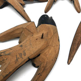 Black Forest Carved Swallow Wall Ornaments - Set of Four