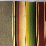Mexican Vintage Saltillo Serape Blanket, Gray with Rainbow Stripes