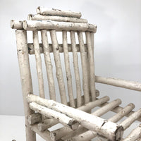 White Painted Tabletop Twig Rocking Chair