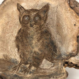 Folk Art Pyrographed Owl on Fungus Conk