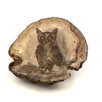 Folk Art Pyrographed Owl on Fungus Conk