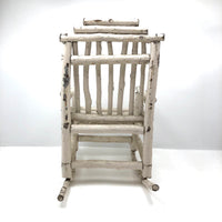 White Painted Tabletop Twig Rocking Chair
