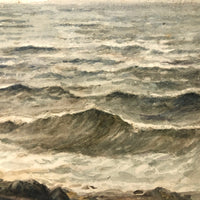 British Antique Watercolor Seascape by Vera