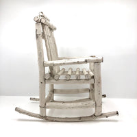 White Painted Tabletop Twig Rocking Chair