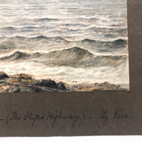 British Antique Watercolor Seascape by Vera