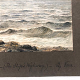 British Antique Watercolor Seascape by Vera