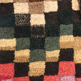 Fabulous Old Checkerboard Folk Art Hooked Rug, 29 x 48 Inches