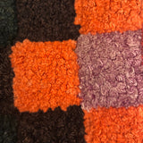 Fabulous Old Checkerboard Folk Art Hooked Rug, 29 x 48 Inches