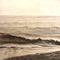 British Antique Seascape Watercolor, Unsigned