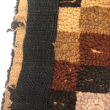 Fabulous Old Checkerboard Folk Art Hooked Rug, 29 x 48 Inches