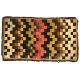 Fabulous Old Checkerboard Folk Art Hooked Rug, 29 x 48 Inches