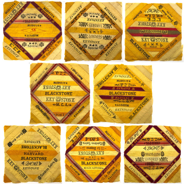 Antique Cigar Silk Quilt Squares - Sold Individually