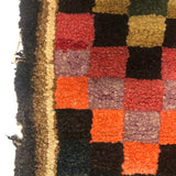 Fabulous Old Checkerboard Folk Art Hooked Rug, 29 x 48 Inches