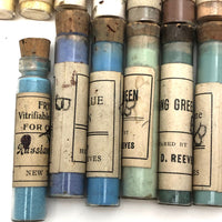 Box of Old China Paint Pigment Vials and Odds and Ends