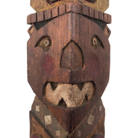 Fantastic Large (21" Tall) 1930s Boy Scout Carved Polychrome Totem Pole