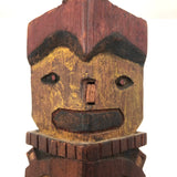 Fantastic Large (21" Tall) 1930s Boy Scout Carved Polychrome Totem Pole