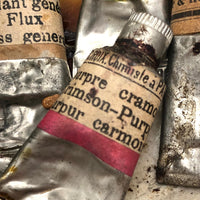 Box of Old China Paint Pigment Vials and Odds and Ends