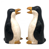 Large Carved and Painted Penguins - A Couple