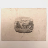Miniature 19th Century Graphite Studies of Three British Estates by E.T. Billhouse