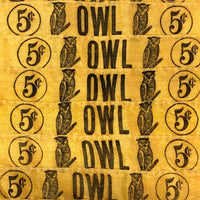 Hand-sewn and Embroidered c. 1900 Owl Cigar Silk Quilt