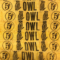 Hand-sewn and Embroidered c. 1900 Owl Cigar Silk Quilt