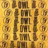 Hand-sewn and Embroidered c. 1900 Owl Cigar Silk Quilt