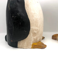 Large Carved and Painted Penguins - A Couple