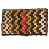 Fabulous Old Checkerboard Folk Art Hooked Rug, 29 x 48 Inches