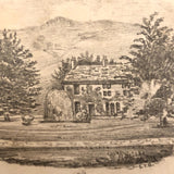 Miniature 19th Century Graphite Studies of Three British Estates by E.T. Billhouse