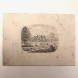 Miniature 19th Century Graphite Studies of Three British Estates by E.T. Billhouse