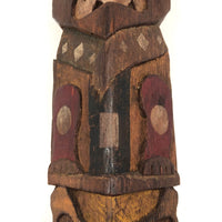 Fantastic Large (21" Tall) 1930s Boy Scout Carved Polychrome Totem Pole