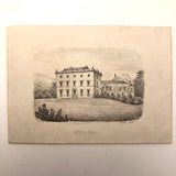 Miniature 19th Century Graphite Studies of Three British Estates by E.T. Billhouse