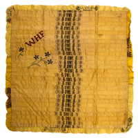 Hand-sewn and Embroidered c. 1900 Owl Cigar Silk Quilt