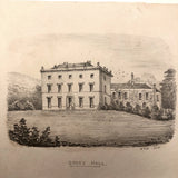 Miniature 19th Century Graphite Studies of Three British Estates by E.T. Billhouse