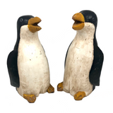 Large Carved and Painted Penguins - A Couple