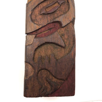 Fantastic Large (21" Tall) 1930s Boy Scout Carved Polychrome Totem Pole