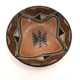 Pair of Canelos Quichia Ecuadorian Pottery Bowls with Face and Bird